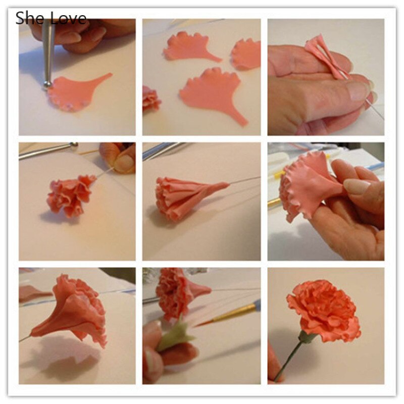 Chzimade-Molde de corte de arcilla polimérica de acero inoxidable, de pétalos de clavel, cerámica para manualidades, suministros de herramientas de arcilla