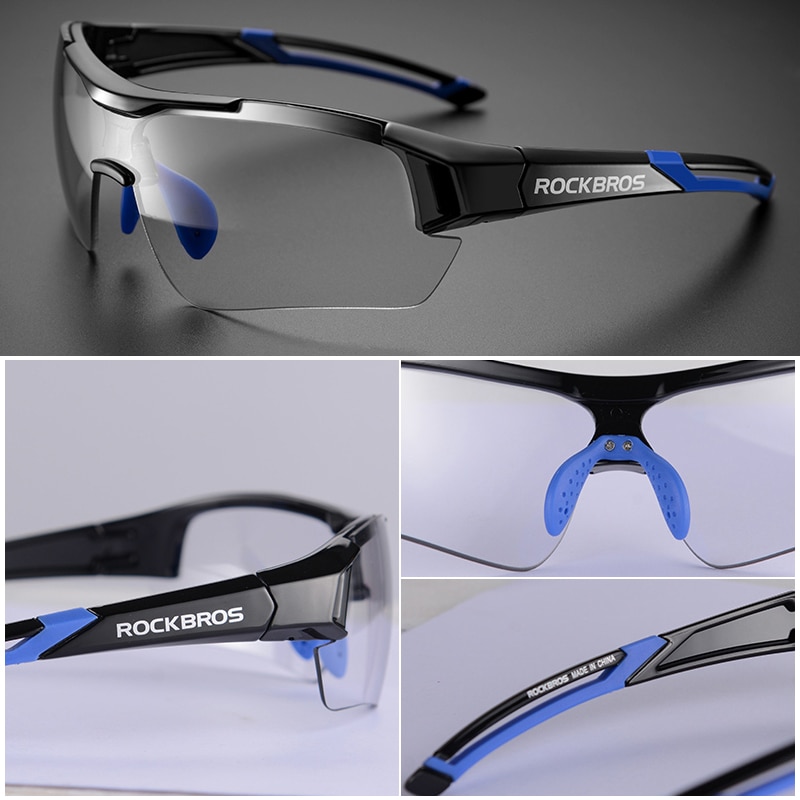 ROCKBROS Photochromic Cycling Sunglasses Bike Glasses Eyewear UV400 Polarized MTB Road Bicycle Goggles Women Men Outdoor Sports