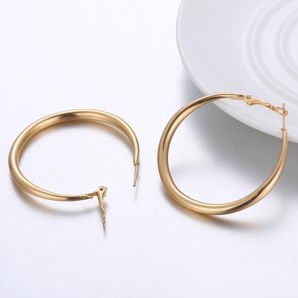 BLIJERY Punk Solid Metal Big Hoop Earrings for Women Statement Jewelry Smooth Circle Earrings Femme Boucles d'oreilles