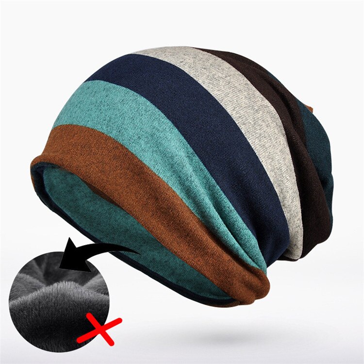 Herfst winter muts voor mannen vrouwen slouchy hoed helm voering katoen sport fietsmuts ademend chemo pet warm thermisch: Groen geen vlies