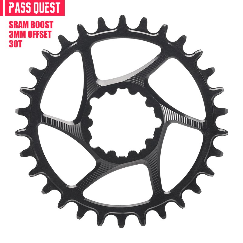 PASS QUEST 3mm Offset Crankset SRAM Gx xx1 Eagle GXP Round MTB Narrow Wide Chainring 32T-38T Bike Bicycle Chainwheel/Chain Wheel: 30T