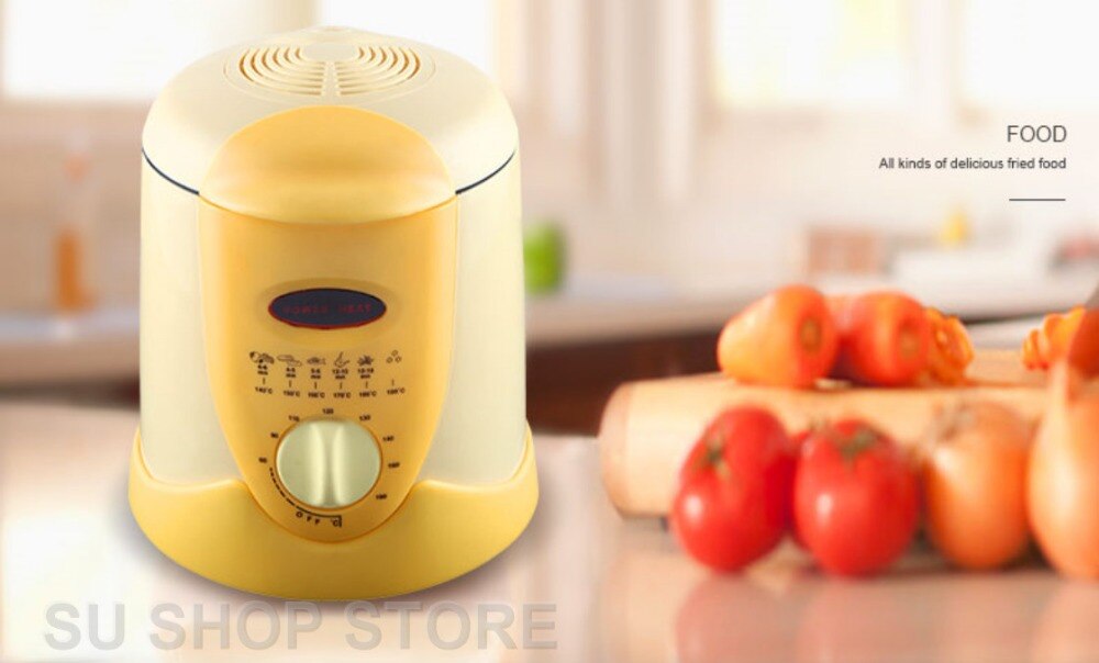 Bezdymny wielofunkcyjny patelnia 0.9L mini olej elektryczny frytownica piekarnik frytki grill kurczak smażjeden ryby garnek maszyna