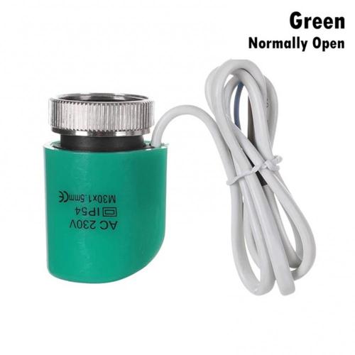 Electric Actuator Electrothermal Valve Manifold Open Close Floor Heating Parts Home Hardware Fittings: Green  Open