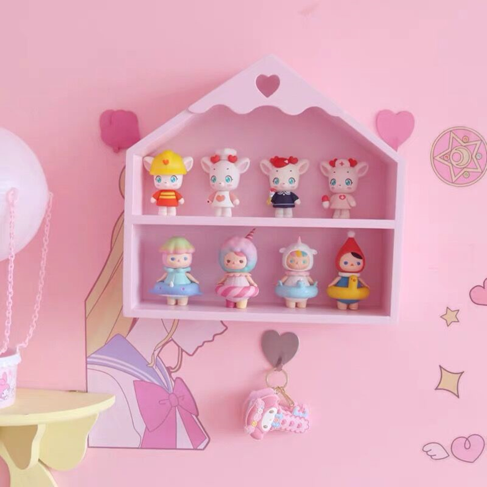 Leuke Houten Desktop Opbergrek Voor Meisjes, Roze Kast, Cosmetische Rek, Borstel Organizer, Huis, Slaapkamer Decoratie, Leuke Ornamen