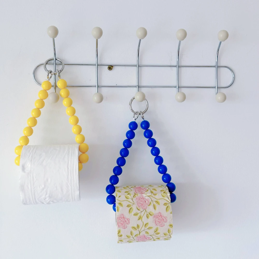 Dopamine hangende weefselhouder met kralen, niet-ponsend, multifunctionele toiletpapierrolbeugel, decoratie, muurbevestiging