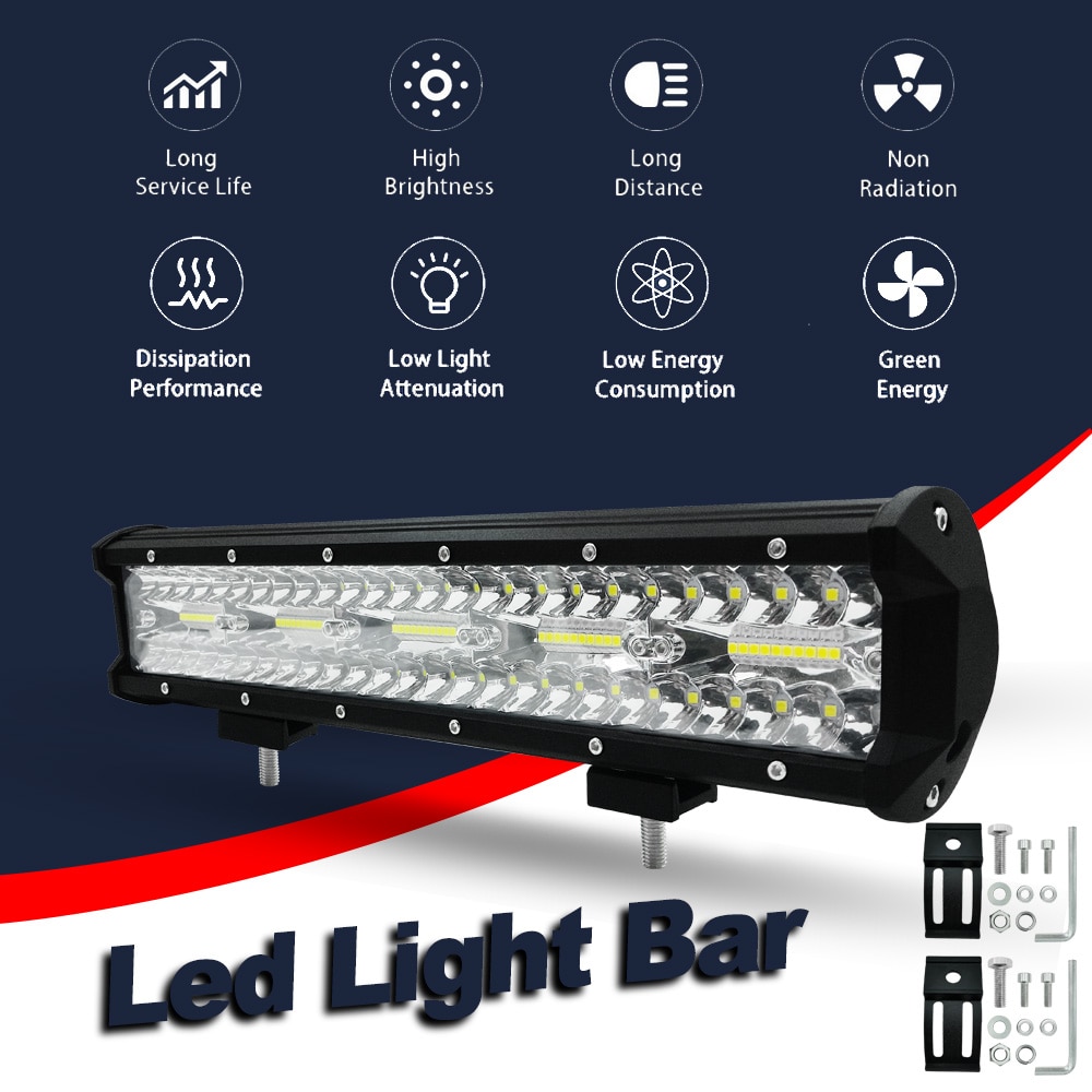 300W 120W 72W 36W 12 Volt Led Bar Werklamp Lightbar Led Ramp Spot Offroad Work Light Worklight Driving Lights Auto Accessories