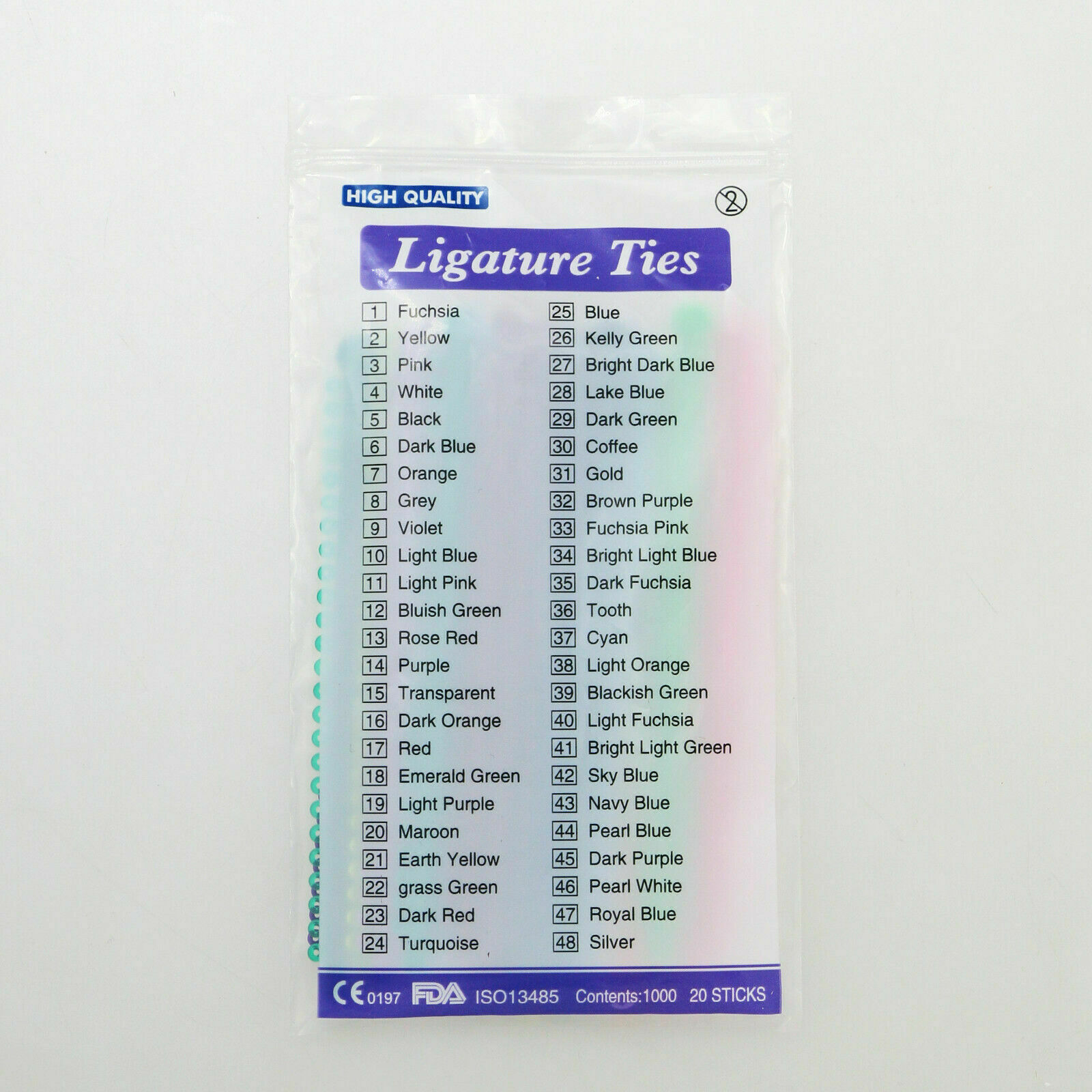 5Pack Tandheelkundige Orthodontische Ligature Tie Elastische Rubberen Band Voor Beugel Licht Kracht Gemengde Kleur