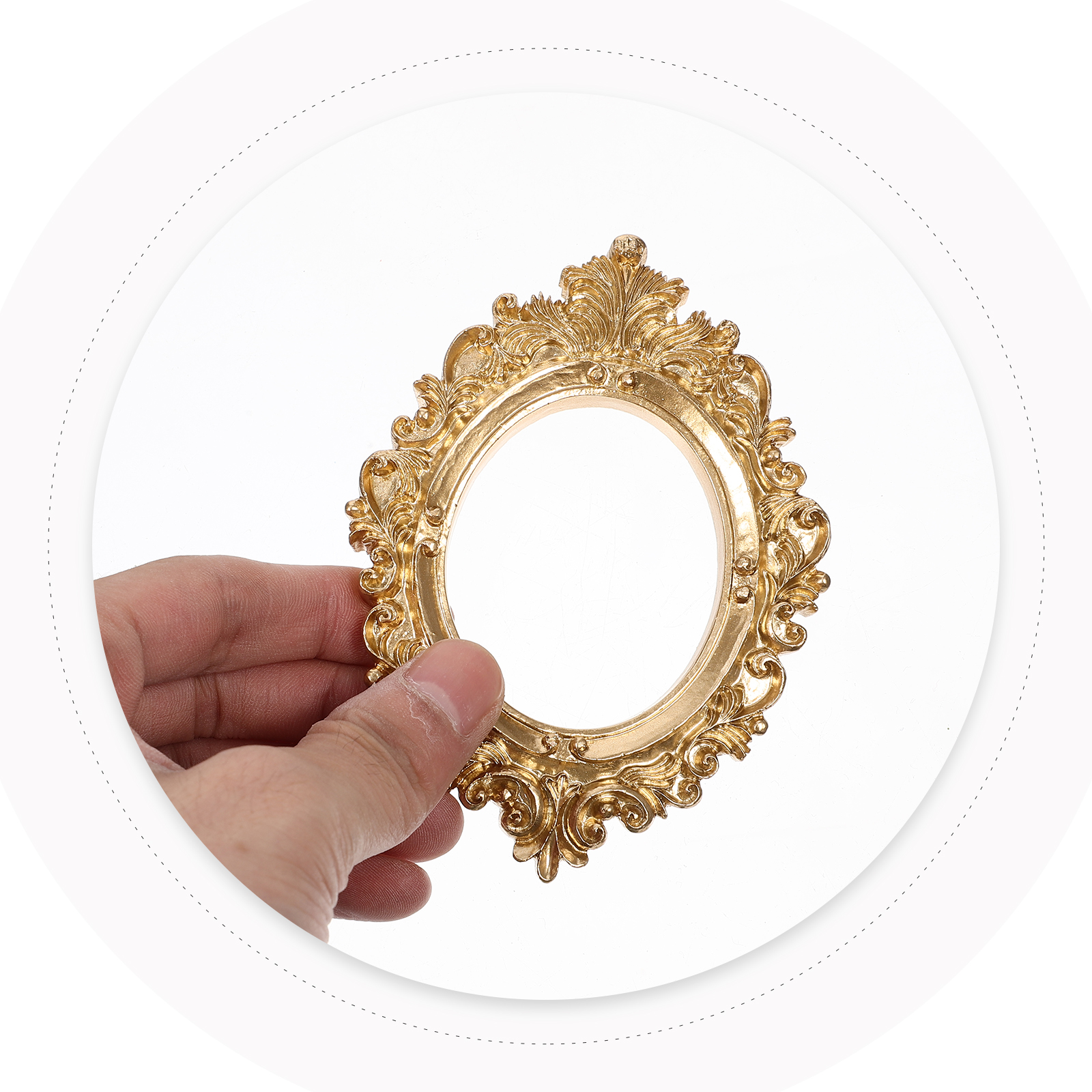 2 cornici per foto con decorazioni in resina, cornici per foto da parete multiplo, ritratti, oro Vintage ▾ dorato