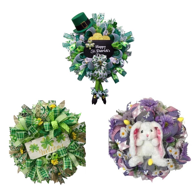 Patrick's Day Hanging Ornaments,Patrick's Day Wreath for Front Door Decorations for Patrick' Classroom Farmhouse