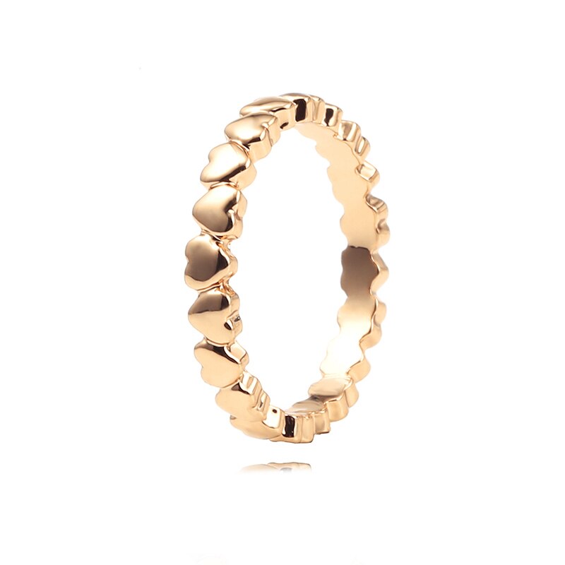 BAOPON-Anillo de clásico para mujer, de personalidad, plateado, en forma de corazón, joyería sencilla: 7 / Gold Color