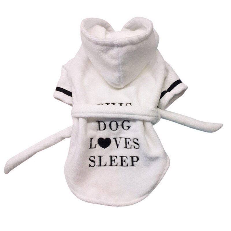 Hond Bathrob Hond Pyjama Slapen Kleding Zachte Huisdier Bad Drogen Handdoek Kleding Voor Voor Puppy Honden Katten Jas Huisdier accessoires