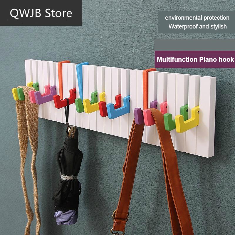 Portemanteau mural en bois, porte-manteau pour clés de Piano, porte-manteau mural, décoration murale, porte-clé, porte-chapeaux, étagère de rangement en bois