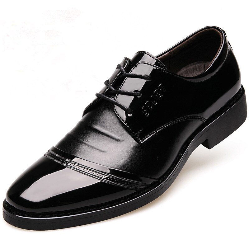 Britse Mode Zakelijke Heren Lederen Bruine Schoenen Oxfords Voor Mannen Schoeisel Flats Wees Teen Officiële Jurk Schoenen Mazefeng