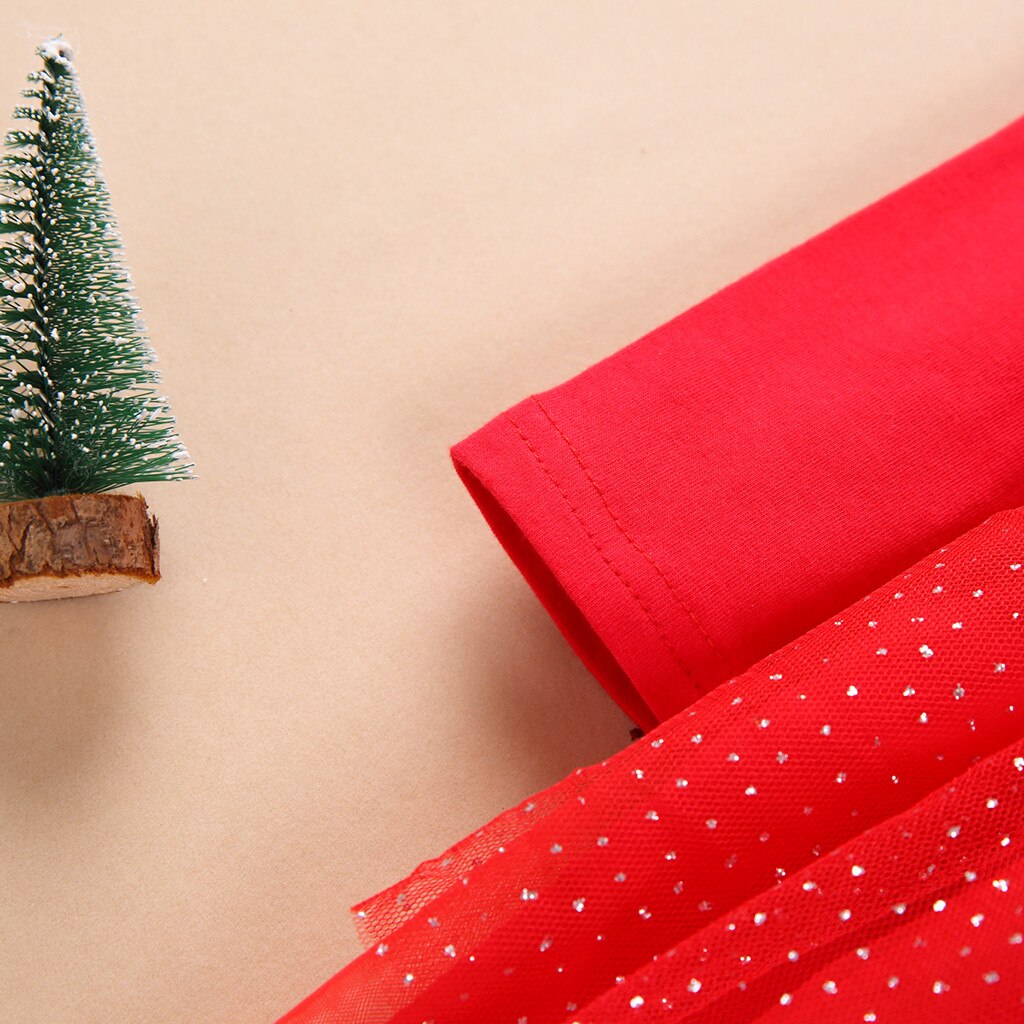 Christmas Dress Girl 12m-4t Newborn Youth Teen Girl Long Sleeve Christmas Day Cartoon Deer Tulle Dress Vestido De Niñas