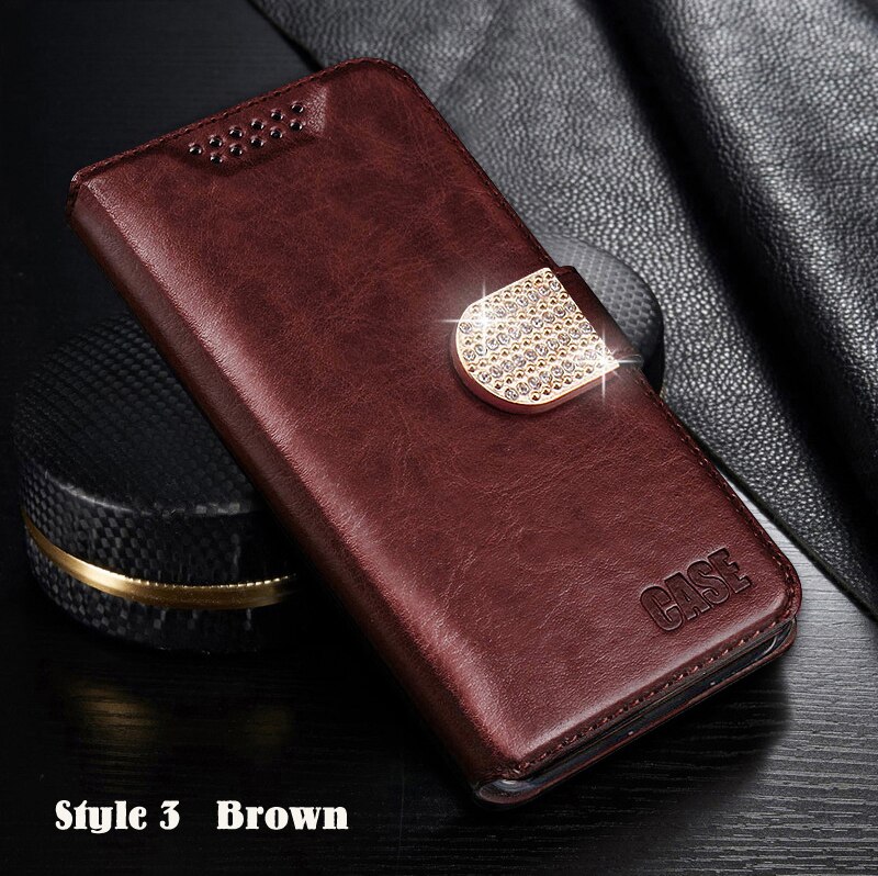 Per Huawei copertura della Cassa Y6p 6.3 ''retro cassa del cuoio di vibrazione Per Huawei Cassa del telefono Y6p Sottile Fundas Y 6p libro del raccoglitore + supporto di carta: Style 3 Brown IYI