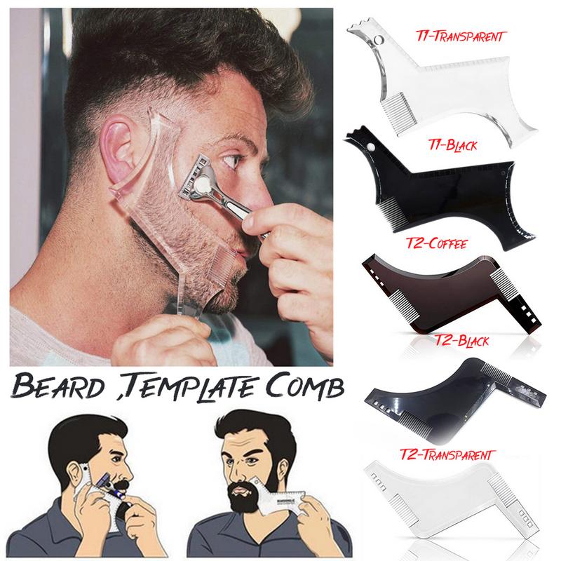 Men's Beard Shaping Styling Template Comb Men's Beards Combs Beauty Tools All-In-One Tool Beard Shaping Tools