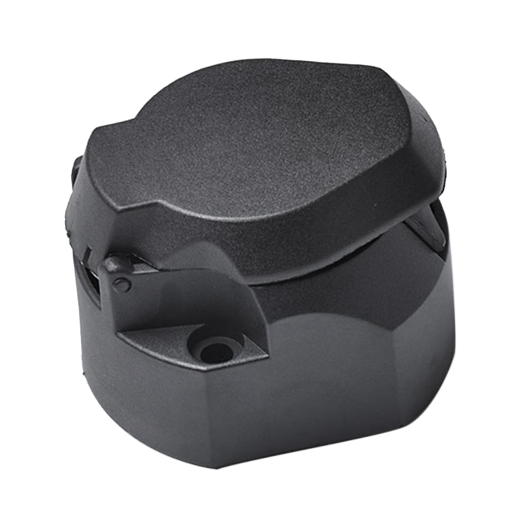 Round 7 Pin Female Socket Connector Dust Cap for Trailer RV Plastic Housing