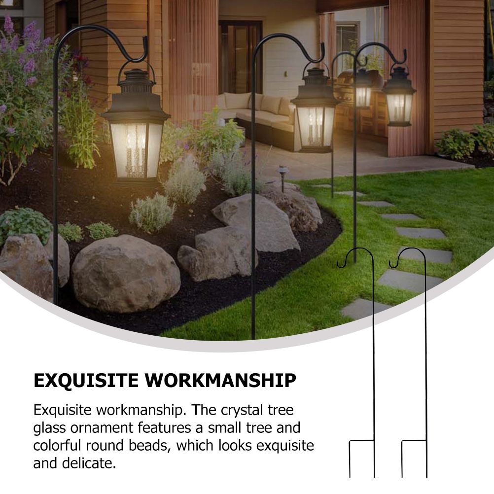 Shepherd-Hooks Garden Ground Plant Stand Lantern Stake Outdoor Plant Hangers For Flower Basket Plant Hook Garden Stake Outdoor