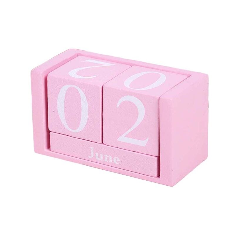 Vintage Wooden Perpetual Calendar Eternal Blocks Month Date Display Desktop Accessories Photography Props Home Office Decoration