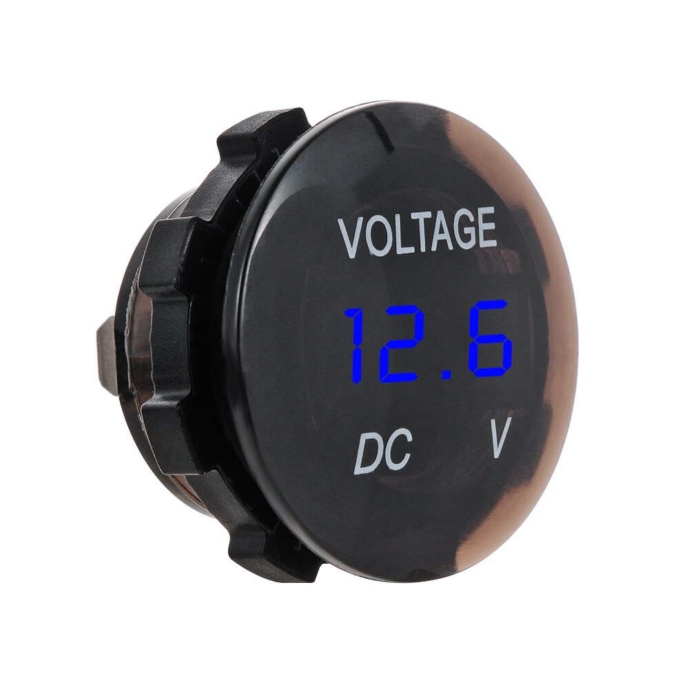 Dc 12V-24V Digital Panel Voltmeter Voltage Meter Tester Led Display Voor Auto Auto Motorfiets Atv Truck accessoires: Blauw