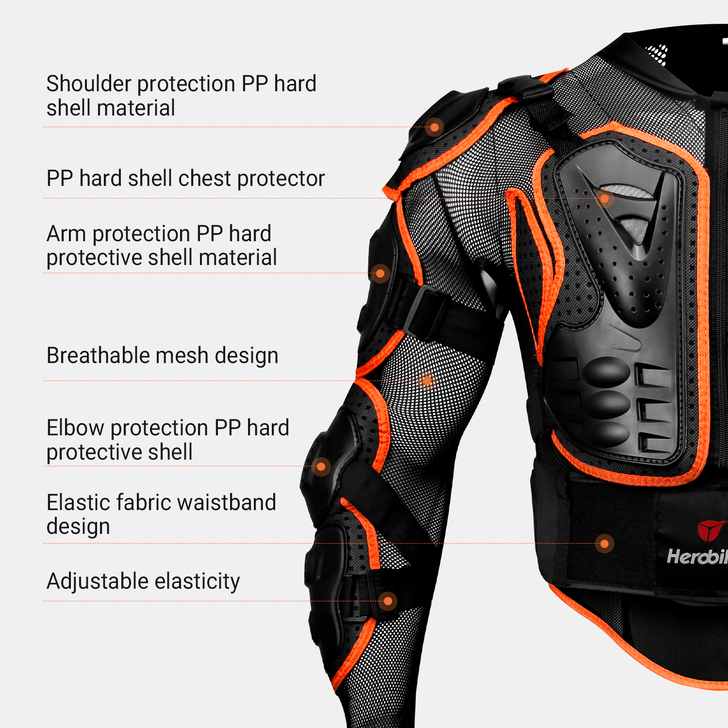 Neue Motorradjacken Herren Ganzkörperpanzer Schutzjacken Moto-Cross Enduro Rennen Moto Schutzausrügestochen Kleidung S-4XL