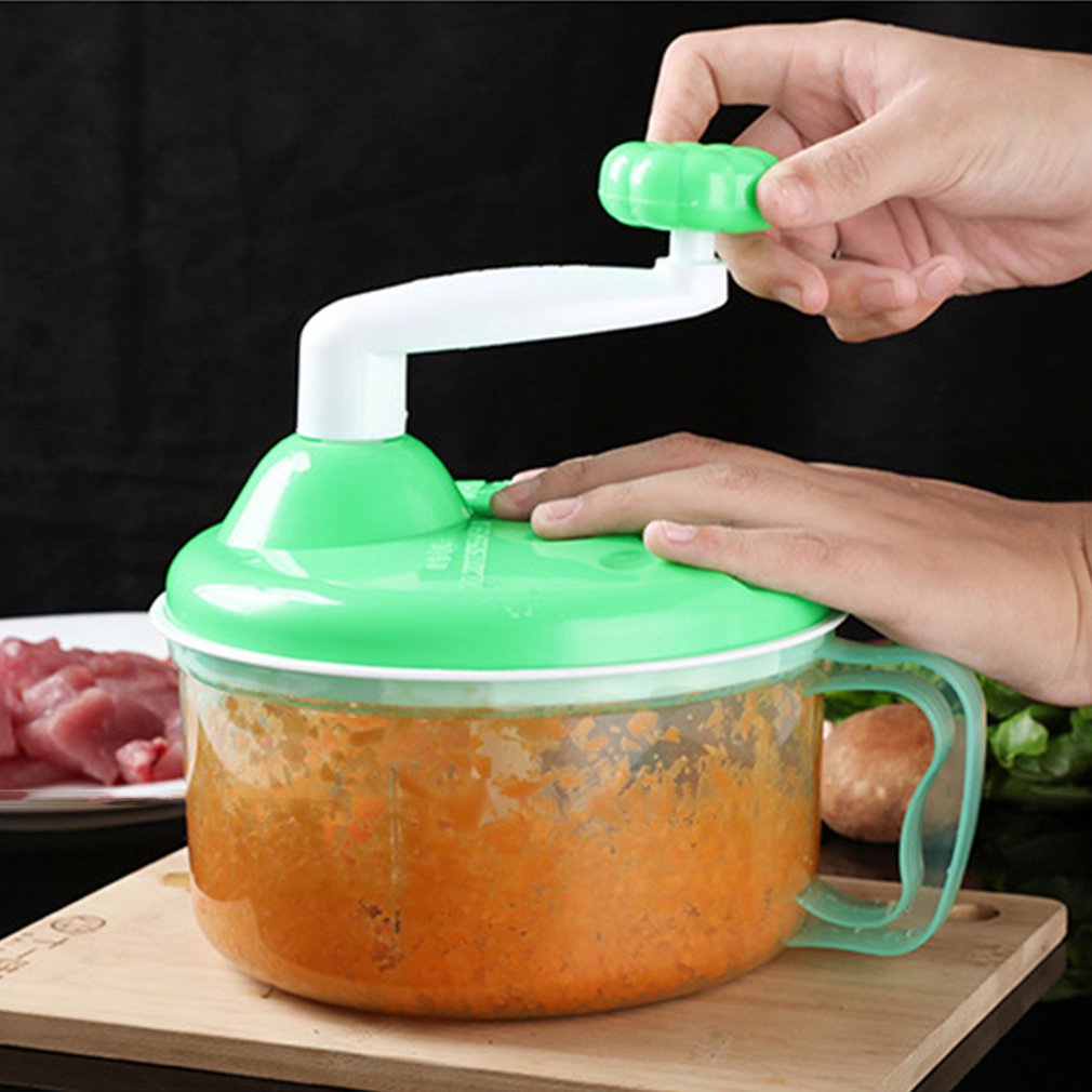 Powerful Manual Meat Grinder Hand-power Food Chopper Mincer Mixer Blender to Chop Meat Fruit Vegetable Nuts Herbs