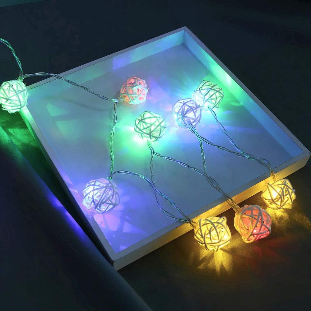 LED Lichterketten Rattan Ball Girlanden Hochzeit Party Dekor LED Schnur Weihnachten Fee Licht für Parteien 1,5 m/3m/6m/10m