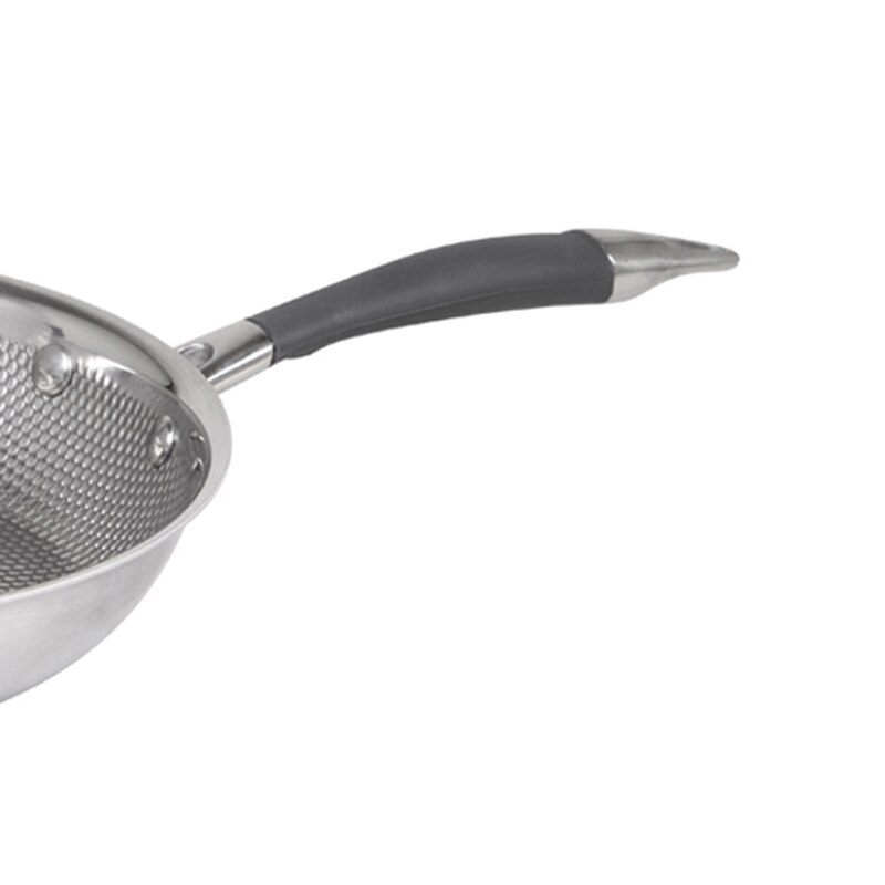 PFDIYF 304 Roestvrijstalen Pan Ongecoat Non-stick 20 cm Koekenpan Pan dikke drie-layer Pannen Met anti-slip Anti-hete handvat