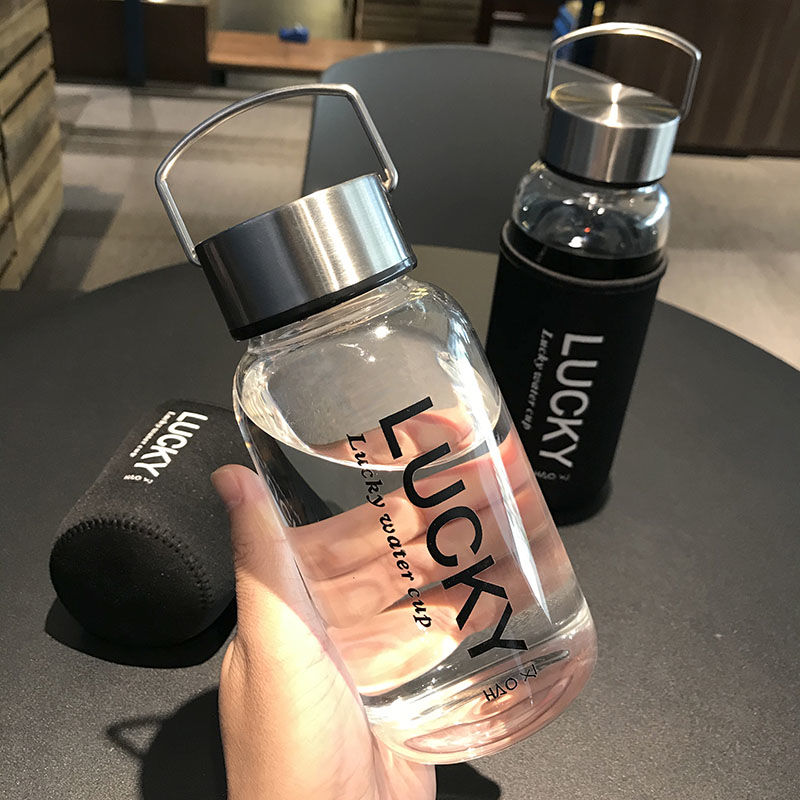 Szklane butelki na wodę o dużej pojemności przenośny szczelny kubek na wolnym powietrzu Sporty kemping piknik rowerowa wycieczka rowerowa butelka robić picia