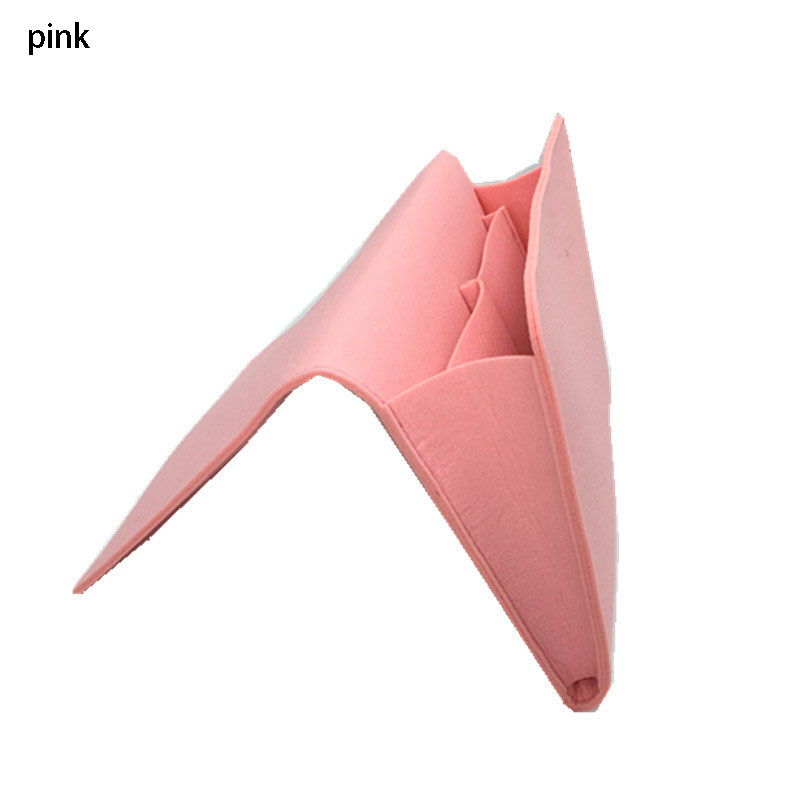 Bed Hanging Bag Pure Clor Mattress Holder Bag 27*7*22CM Hanging Type 1Pcs Felt Bedside Caddy Bedroom Organiser Storage Dispenser: Pink