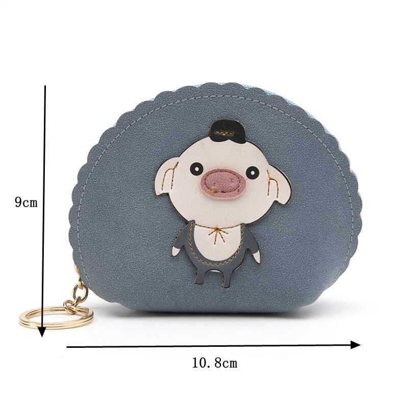 Woman Wallet Animal Cute Decor Coin Purses Girls Key Zipper Change Pouch Mini ID Credit Card Holder Pu Leather