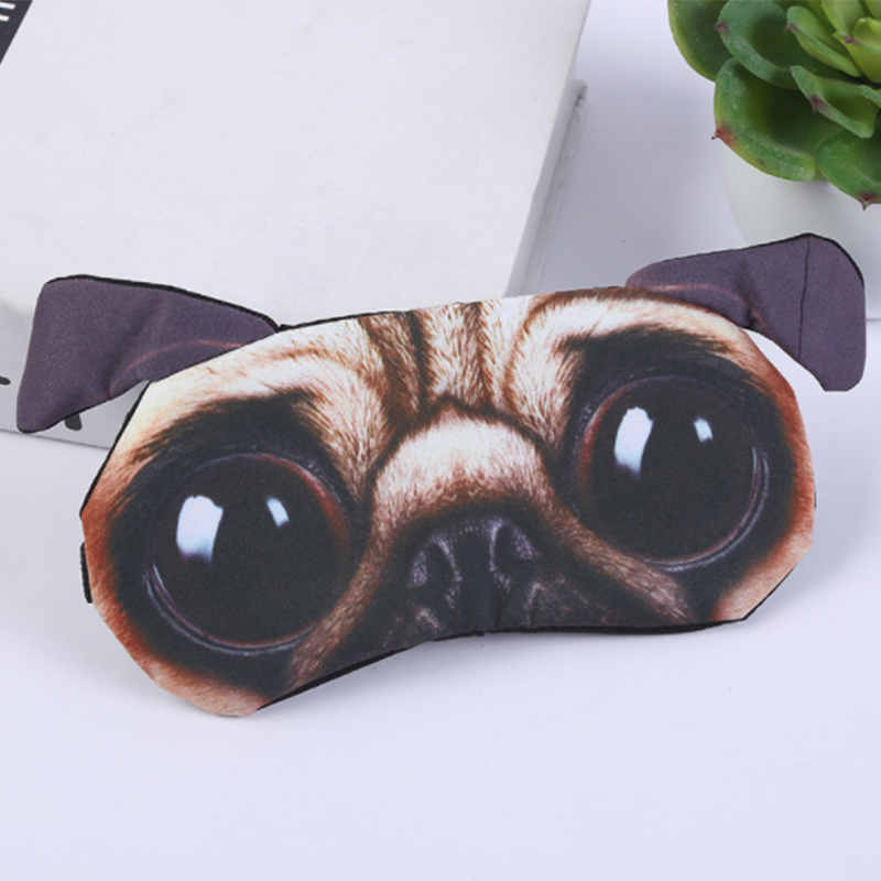 Eye Mask Eyeshade Cover Shade Natural Sleeping Eye Patch Cute Cat Dog Sleep Mask Women Men Soft Blindfold Travel Eyepatch: Bago