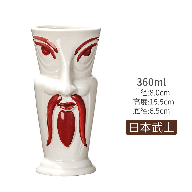 Tiki Mokken 400ml - Keramische Cocktail Glazen Set van 4 - Hawaïaanse