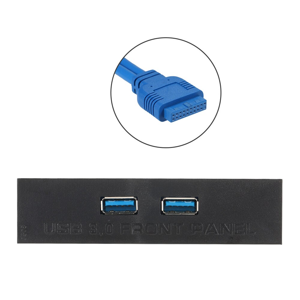 USB 3.0 Front Panel Hub 2 Port Expansion Bay 20 Pin to USB3.0 60cm Bracket Adapter Cable for PC Desktop 2.5" Floppy Bay