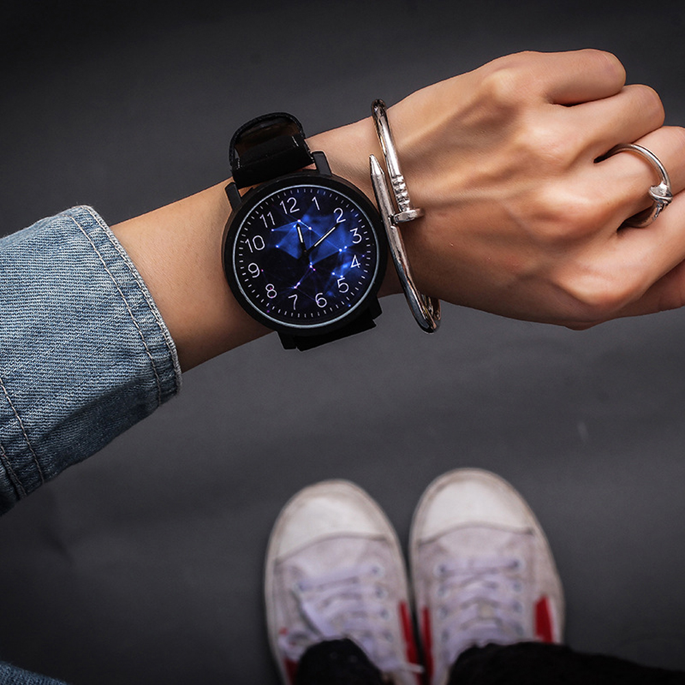 Armbåndsur kvinner klokker damer kvarts armbåndsur for kvinne klokke kvinnelige timer hodinky montre femme stor urskive pu: 03 svart univers