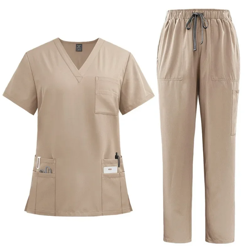 Uniformes médicos Unisex para hombres y mujeres, ropa de enfermería, disfraz de belleza, conjuntos de batas de enfermera, ropa de trabajo para médico y dentista, Tops clínicos, pantalones