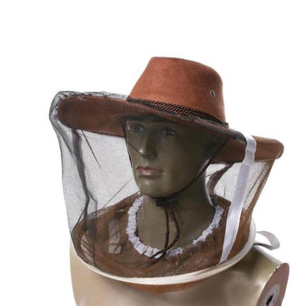 Sombrero de apicultura , sombrero de vaquero para apicultor, antiinsectos, Protector de red facial contra mosquitos, envoltura de abeja, velo con cuello completo, A6I3