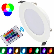 Förderung 5W 10W LED RGB lampe AC85 ~ 265V LED RGB DownLight LED Decke Lampe 16 Farben + Romote Controller Beste Begrenzte Bieten