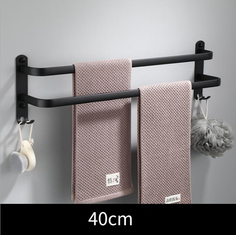 Badkamer Muur Gemonteerde Handdoekenrek Handdoek Hanger Zwart 3050Cm