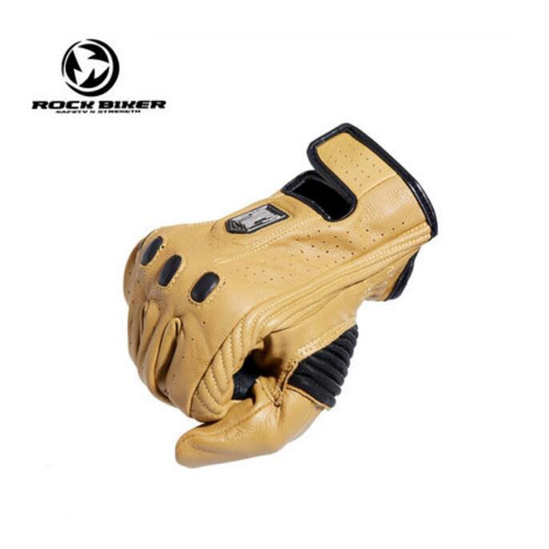 ROCK BIKER Vintage motorrijden handschoenen Motorbike racing handschoen gemaakt van leer schapenvacht kan screen 2 kleuren