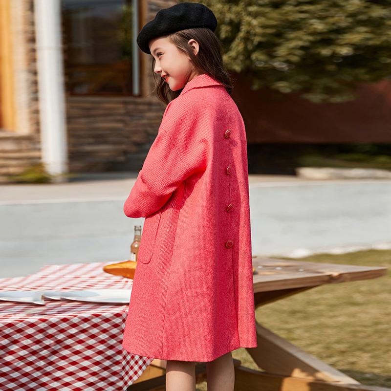 Höst vinter flickor ullrock barn rutig barn outfit tonårskläder barn fritids ylle ytterkläder  k205