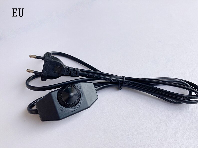 1.8M table lamp floor lamp switch dimmer wire, with cable US EU2 plug 110V/220v dimmable switch cable light controller: EU black