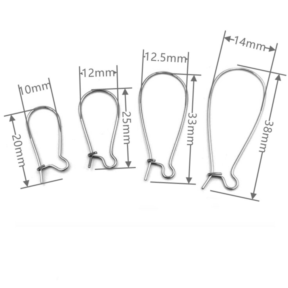 50 Stuks 20/25/33/38Mm Roestvrij Staal Nier Oor Draadhaken Voor Diy Hypoallergene Oorbellen Sieraden Maken Materialen Accessoires