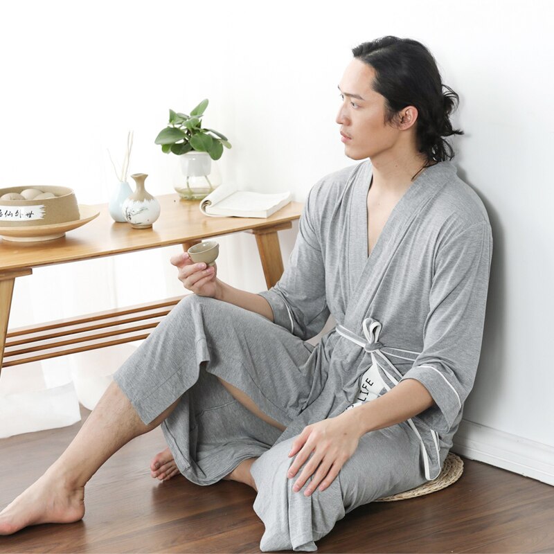 Albornoz de hombre, Kimono japonés, albornoz de fibra de bambú, Pijamas largos de novia, albornoces para damas de honor, bata suave, ropa de dormir
