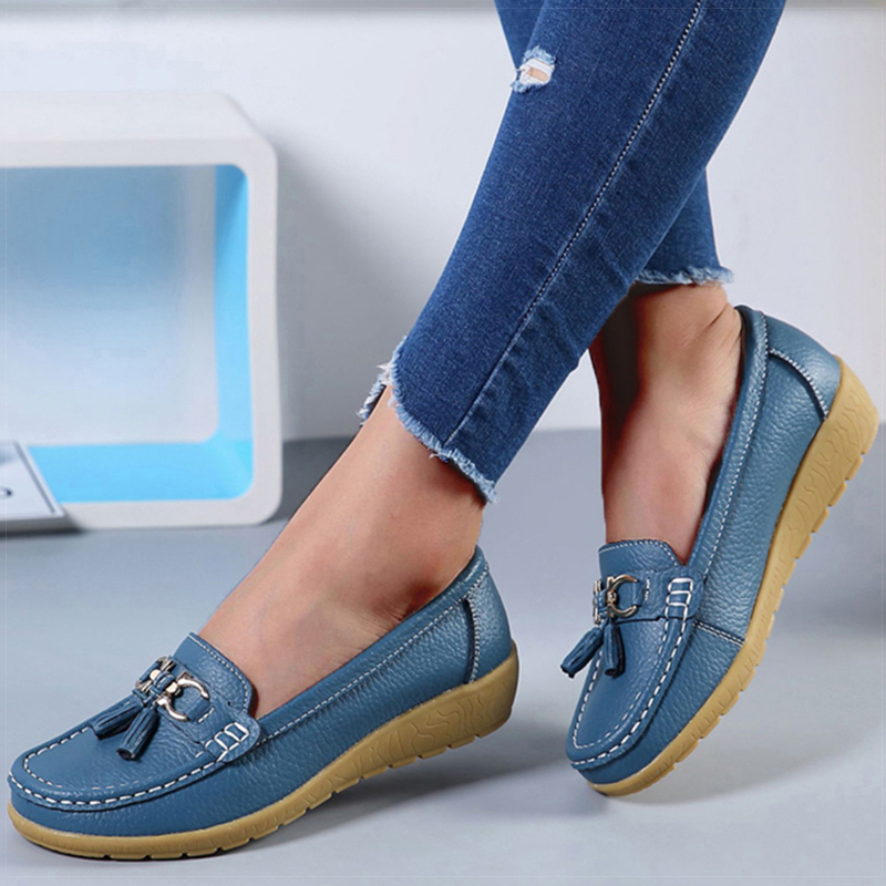 Scarpe da donna Mocassini da infermiera Scarpe Classiche Appartamenti Zapatos Mujer Scarpe basse comode da donna Calzature da donna in pelle casual bianche