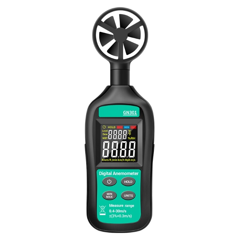 Digital Anemometer Wind Speed Meter with Thermometer Hygrometer LCD Backlight