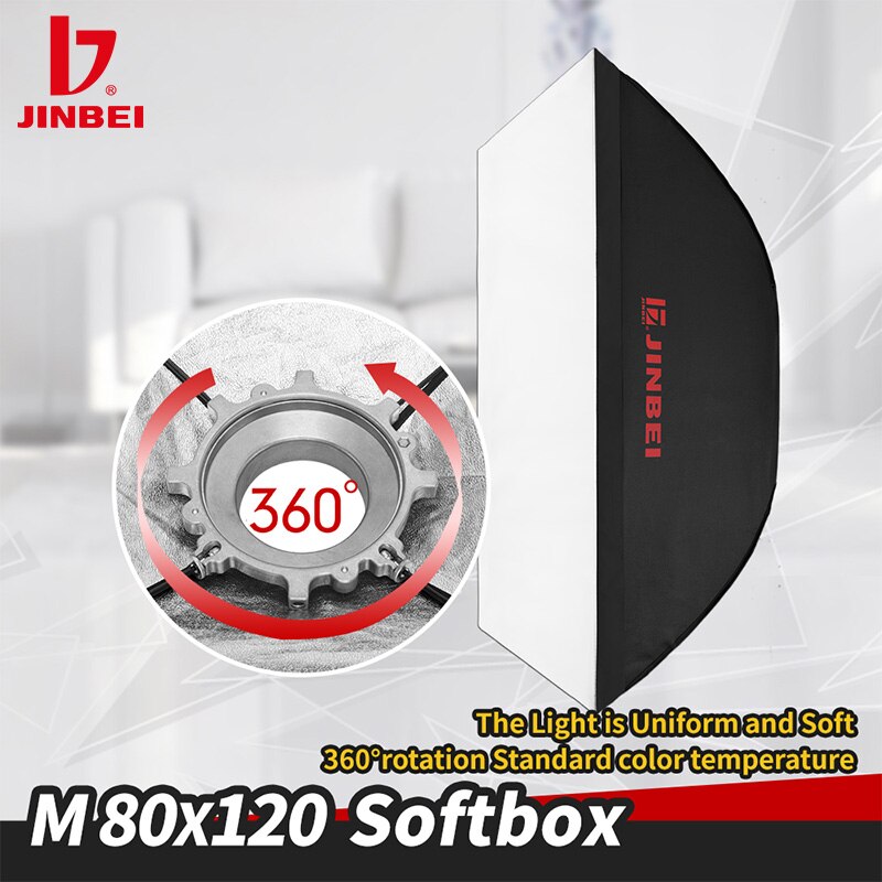 JINBEI M-80 × 120cm Rechteck Softbox mit Bowens Berg Studio Strobe Blitz-Kasten Reflektierende Beleuchtung Diffusor Fotografie Ausrügestochen