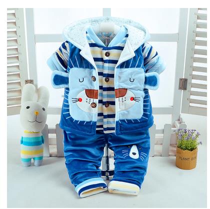 Baby girl lovely cotton-padded jacket suits 8: Blue / 9M