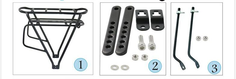 V brake & disc brake Rear Rack for ebike Battery Double Layers Luggage for 24" 26" 28" Electric Bike Batteries Tire: V brake