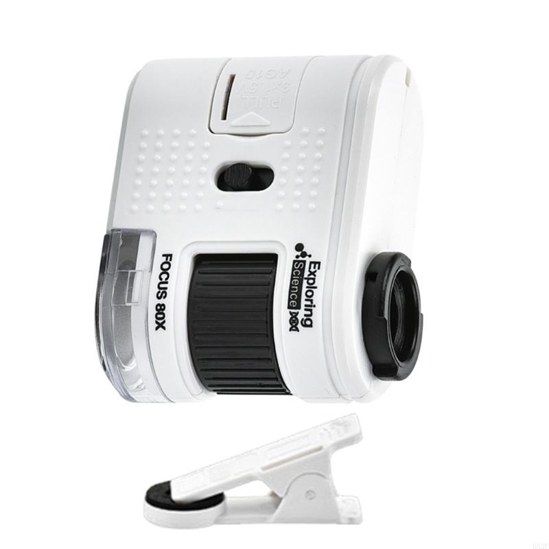 652f Precisiones Altas Microscopio Pequeño con Illumina LED Microscopio portátil Herramienta investigación científica Joyería